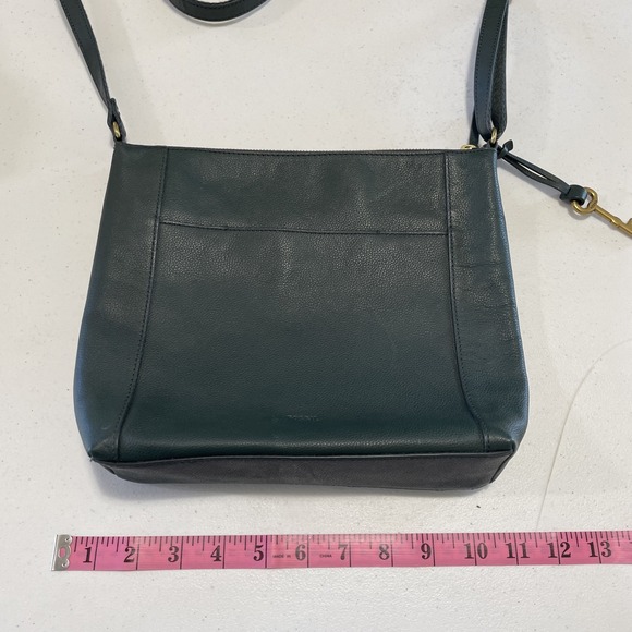 Fossil Women's Leather Crossbody Bag Hunter Green Key - Picture 6 of 8
